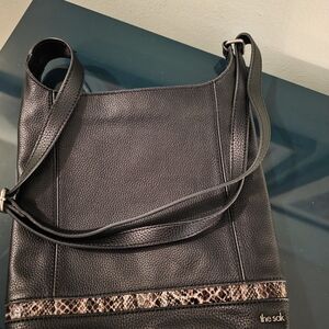 The Sak Black and Brown Leather Shoulder Bag